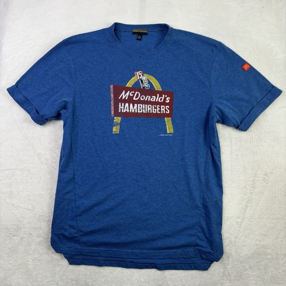 McDonald's Hamburgers Apparel Collection Blue SS Graphic Shirt Men's Medium
